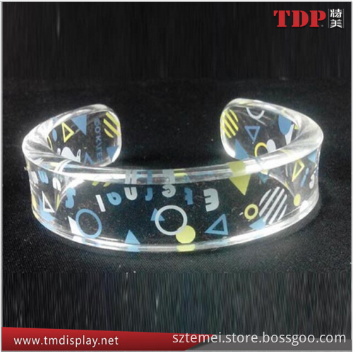 wholesale Factory Directly Clear Custom bangle bangles Number Pattern Plastic Acrylic Bracelet for gift